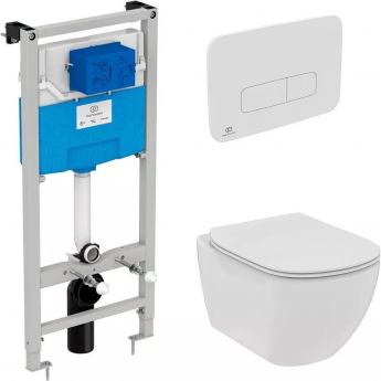 Инсталляция IDEAL STANDARD с подвесным безободковым унитазом Tesi Rimless TT00003/459AW